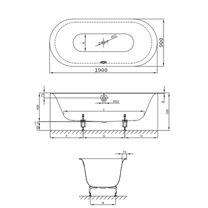 картинка Стальная ванна Bette BetteLux Oval 190x90см 3467-035 PLUS от магазина Одежда+