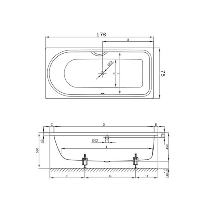 картинка Стальная ванна Bette Ocean 170x75см 8854-000 PLUS, AR от магазина Одежда+