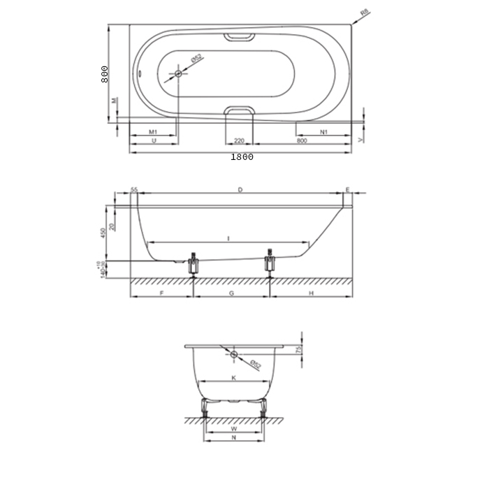 картинка Стальная ванна Bette Comodo 180х80см 1251-035 PLUS AR от магазина Одежда+