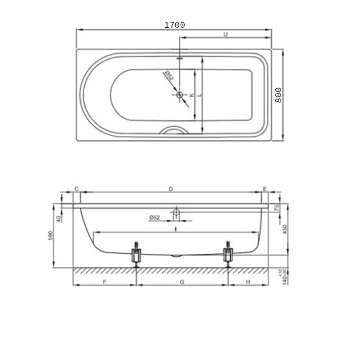 картинка Стальная ванна Bette Ocean 170x80см 8865-000 PLUS, AR от магазина Одежда+