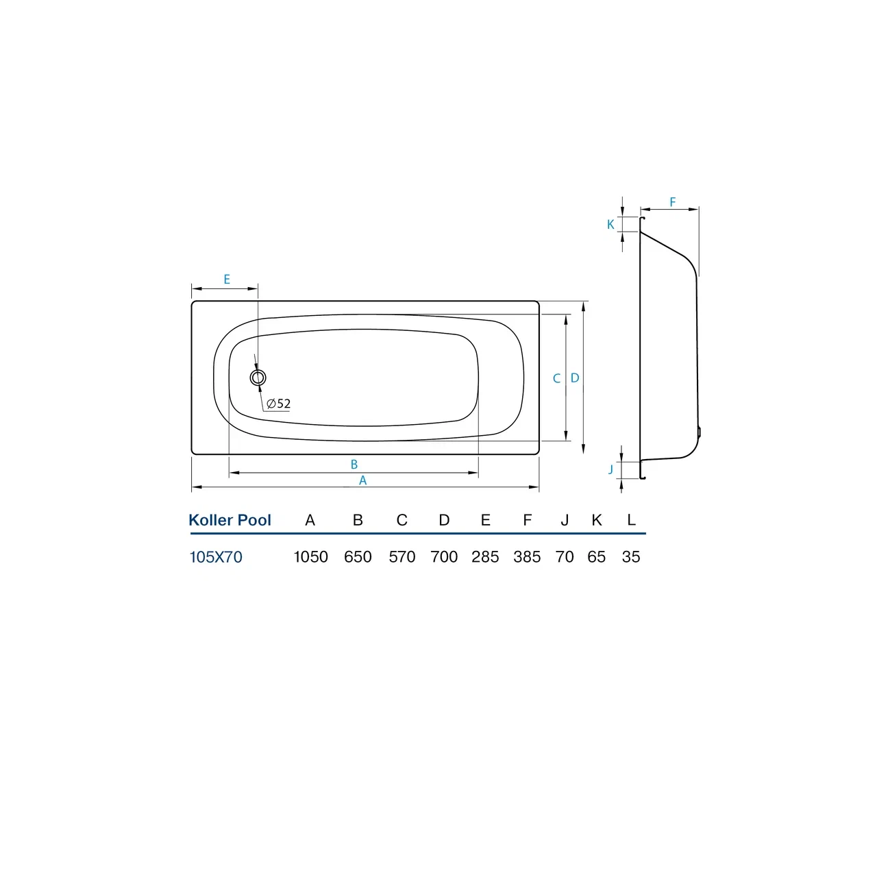 картинка Стальная ванна Koller Pool B15E1200E белая от магазина Одежда+
